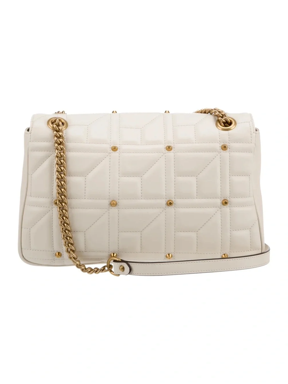 Gucci Cream Quilted Shoulder Bag with Gold Double G
